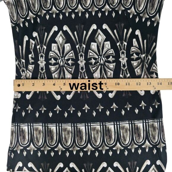Tory Burch 100% Silk Rossella Black and White Baroque Print Dress size small - Picture 13 of 16